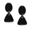 BRANCH JEWELLERY Triangular Horn Drop Earrings in Black