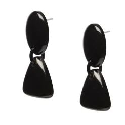 BRANCH JEWELLERY Triangular Horn Drop Earrings in Black