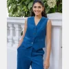 CEFINN Wyatt Corduroy Waistcoat in Blue