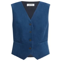 CEFINN Wyatt Corduroy Waistcoat in Blue
