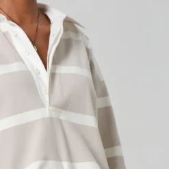 CITIZENS OF HUMANITY Aris Rugby Shirt in Sndatlas/Pmina Stripe