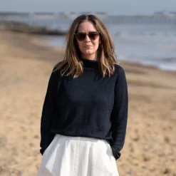 COLLEN & CLARE Dion Linen Easy Knit in Navy
