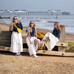COLLEN & CLARE Fleur 100% Cashmere Hoodie in Navy Marl