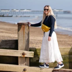 COLLEN & CLARE Fleur 100% Cashmere Hoodie in Navy Marl