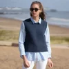 COLLEN & CLARE Simba Cotton Rib Knit Tank in Navy Marl