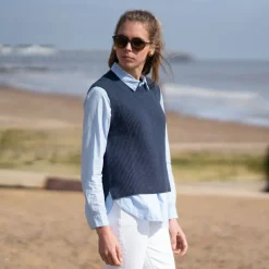 COLLEN & CLARE Simba Cotton Rib Knit Tank in Navy Marl