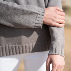 COLLEN & CLARE Zuri Cotton Roll Neck in Cappucino Marl