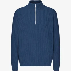 Colorful Standard Merino Quarter Zip in Marine Blue