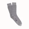 CORGI Mens Tenby Ribbed Merino Wool Socks in Grey