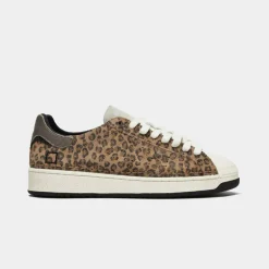 D.A.T.E Base Mixed Sneakers in Leopard
