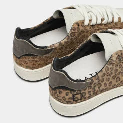 D.A.T.E Base Mixed Sneakers in Leopard
