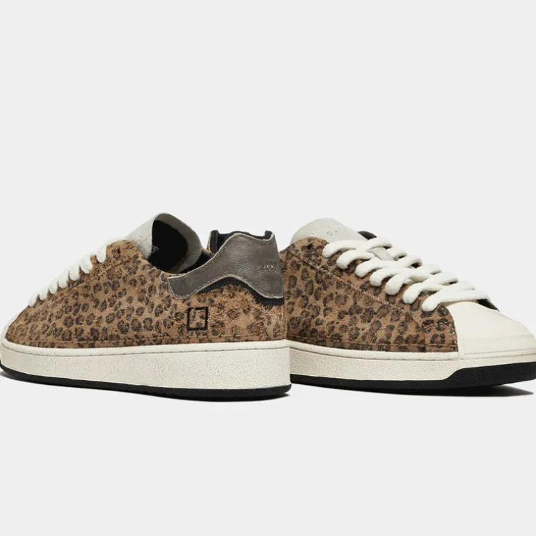 D.A.T.E Base Mixed Sneakers in Leopard