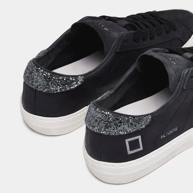 D.A.T.E Hill Low Vintage Calf Sneakers in Black