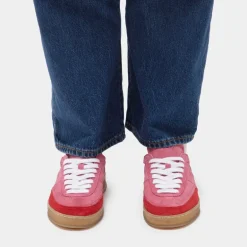 D.A.T.E Sporty Low Coloured Sneakers in Fuschia