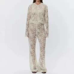 DAY BIRGER ET MIKKELSEN Aaliyah Spring Crochet Top in Pistachio Shell