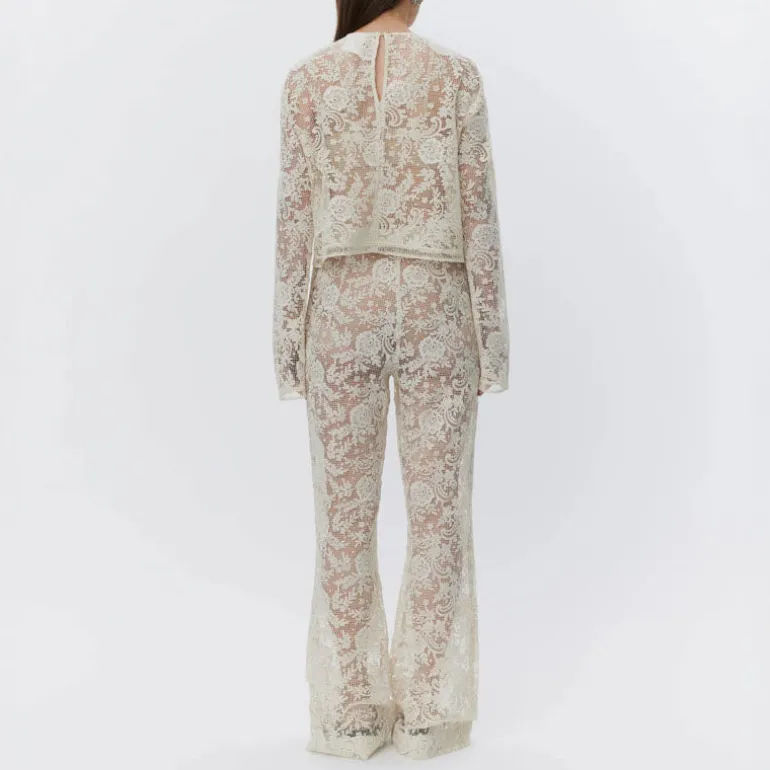 DAY BIRGER ET MIKKELSEN Aaliyah Spring Crochet Top in Pistachio Shell