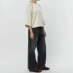 DAY BIRGER ET MIKKELSEN Sia High Shine Blend Blouse in Cloud Cream