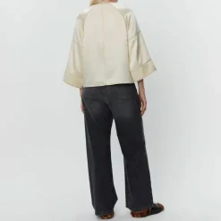 DAY BIRGER ET MIKKELSEN Sia High Shine Blend Blouse in Cloud Cream
