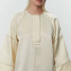 DAY BIRGER ET MIKKELSEN Sia High Shine Blend Blouse in Cloud Cream