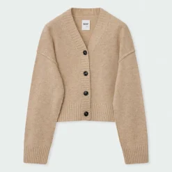 Day Birger Jordane Soft Lambs Wool Cardigan in Almond Melange