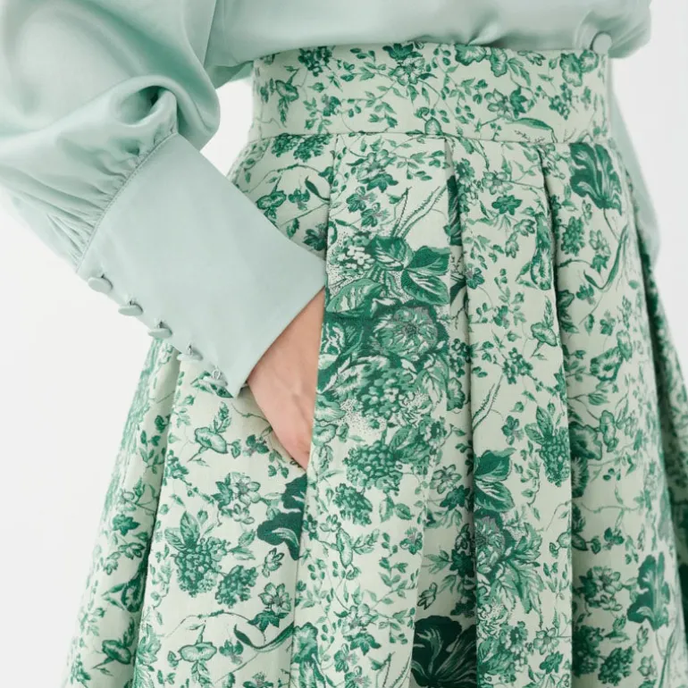 DEA KUDIBAL Abey Skirt with Pockets in Botanic Green