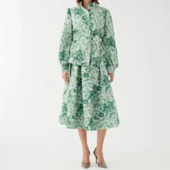 DEA KUDIBAL Anitta Jacket with Belt in Botanic Green