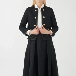 DEA KUDIBAL Nella Jacket with Deco Buttons in Raw Blue