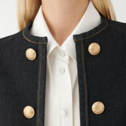 DEA KUDIBAL Nella Jacket with Deco Buttons in Raw Blue