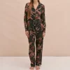 Desmond & Dempsey Long PJ Set in Navy