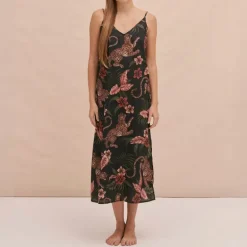 Desmond & Dempsey Slip Nightie in Navy
