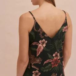 Desmond & Dempsey Slip Nightie in Navy