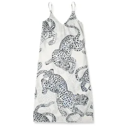 Desmond & Dempsey The Jag Print Slip Nightie in Cream