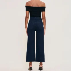 DL1961 Hepburn Wide Leg High Rise Ankle Jeans in Flatiron