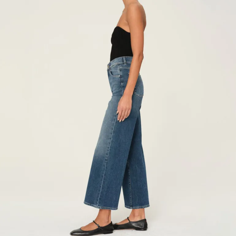 DL1961 Hepburn Wide Leg Jeans in Seagate