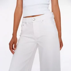 DL1961 Hepburn Wide Leg Mid Rise Ankle Jeans in White