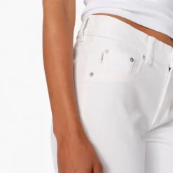DL1961 Hepburn Wide Leg Mid Rise Ankle Jeans in White
