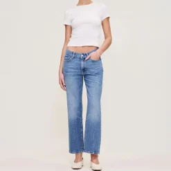 DL1961 Romie Slim Straight Mid Rise Highluxe Jeans in Meadow Lake