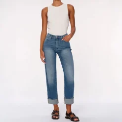 DL1961 Thea Boyfriend Relaxed Tapered Jeans in Wythe Cuffed