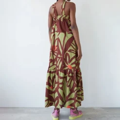 DR BLOOM Patience Flowers Dress in Khaki