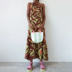 DR BLOOM Patience Flowers Dress in Khaki