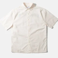 EDMMOND STUDIOS Souvenirs Short Sleeve Shirt in Plain Off White