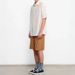 EDMMOND STUDIOS Souvenirs Short Sleeve Shirt in Plain Off White