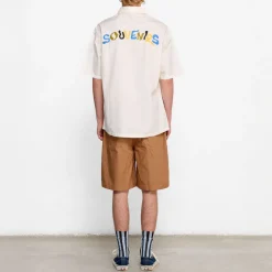 EDMMOND STUDIOS Souvenirs Short Sleeve Shirt in Plain Off White