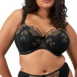 Elomi Teagan Padded Half Cup Bra in Black/Almond