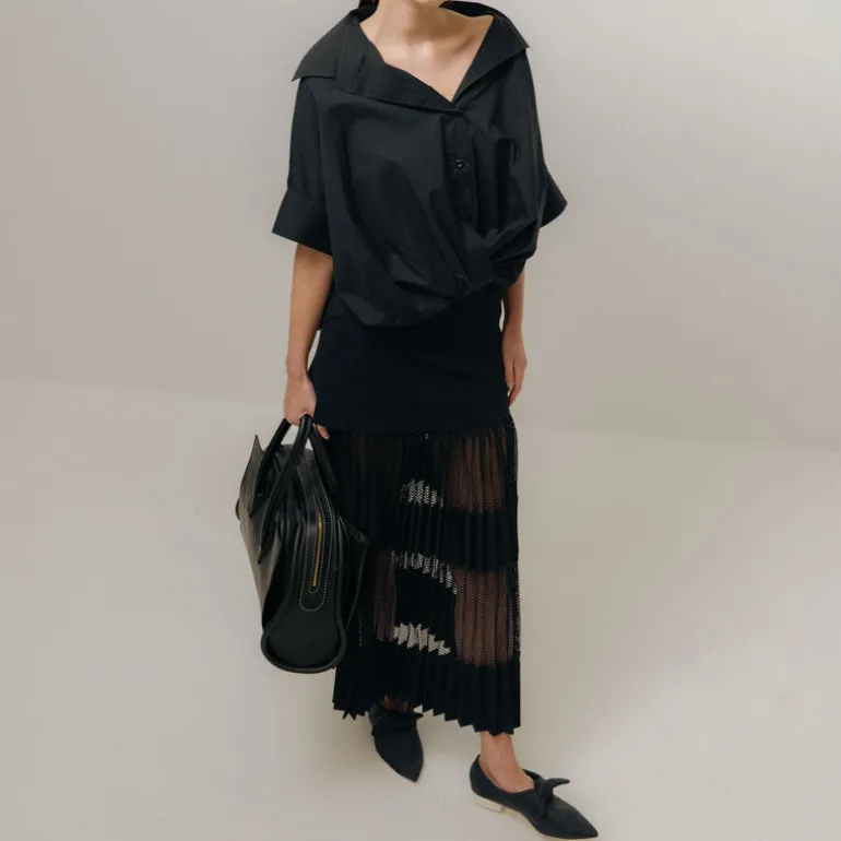 EMIN PAUL Button Blouse in Black