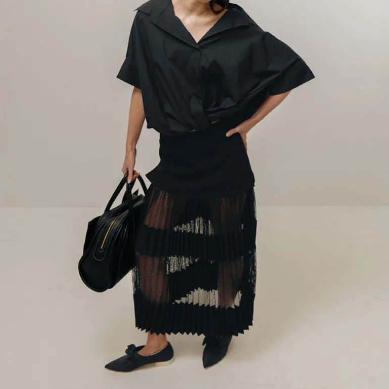 EMIN PAUL Button Blouse in Black