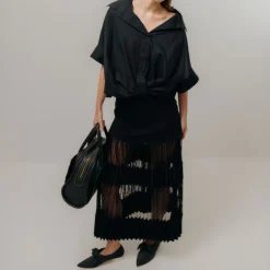 EMIN PAUL Button Blouse in Black