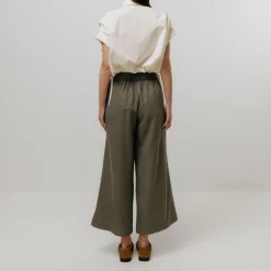 EMIN PAUL Drawstring Waist Trousers in Khaki