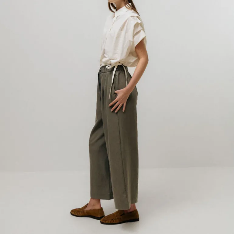 EMIN PAUL Gathered Shirt Blouse in White
