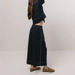 EMIN PAUL Ultra Wide Leg Trousers Navy